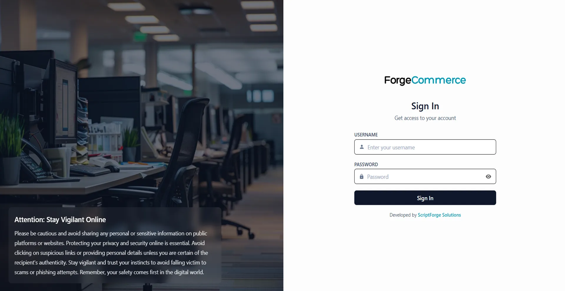 ForgeCommerce Login
